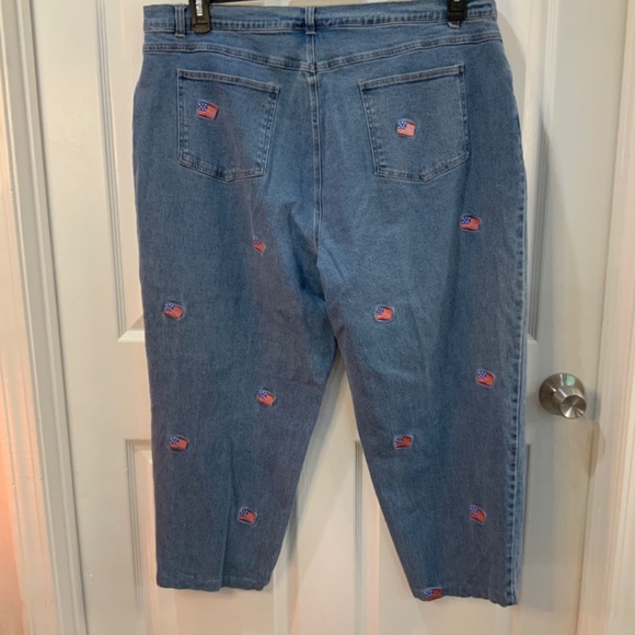 The Quacker Factory American Flag Embroidered Vintage Jeans Plus Size 24 - Picture 2 of 8